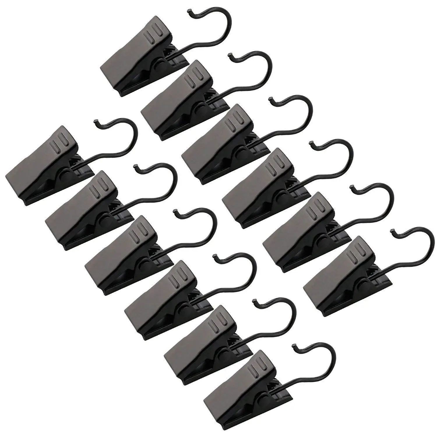 

JEYL 120 Pack Clip Hook Set Curtain Clips for Curtain,Photos,Home Decoration,Art Craft Dispaly,Black(Hang or Clip Almost Anywh