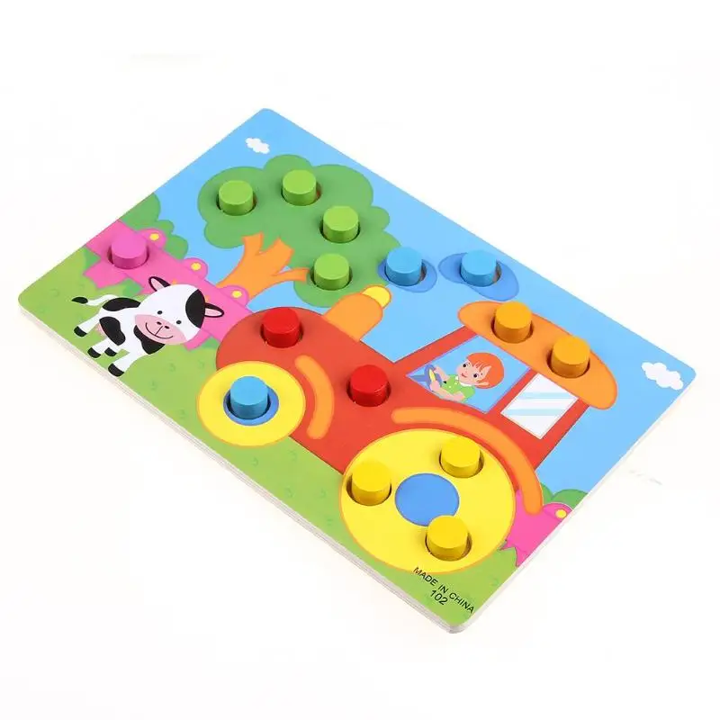 Цветная познавательная доска Монтессори, детские деревянные головоломки, игрушки, цветные игры, настольные деревянные игрушки, детские развивающие игрушки