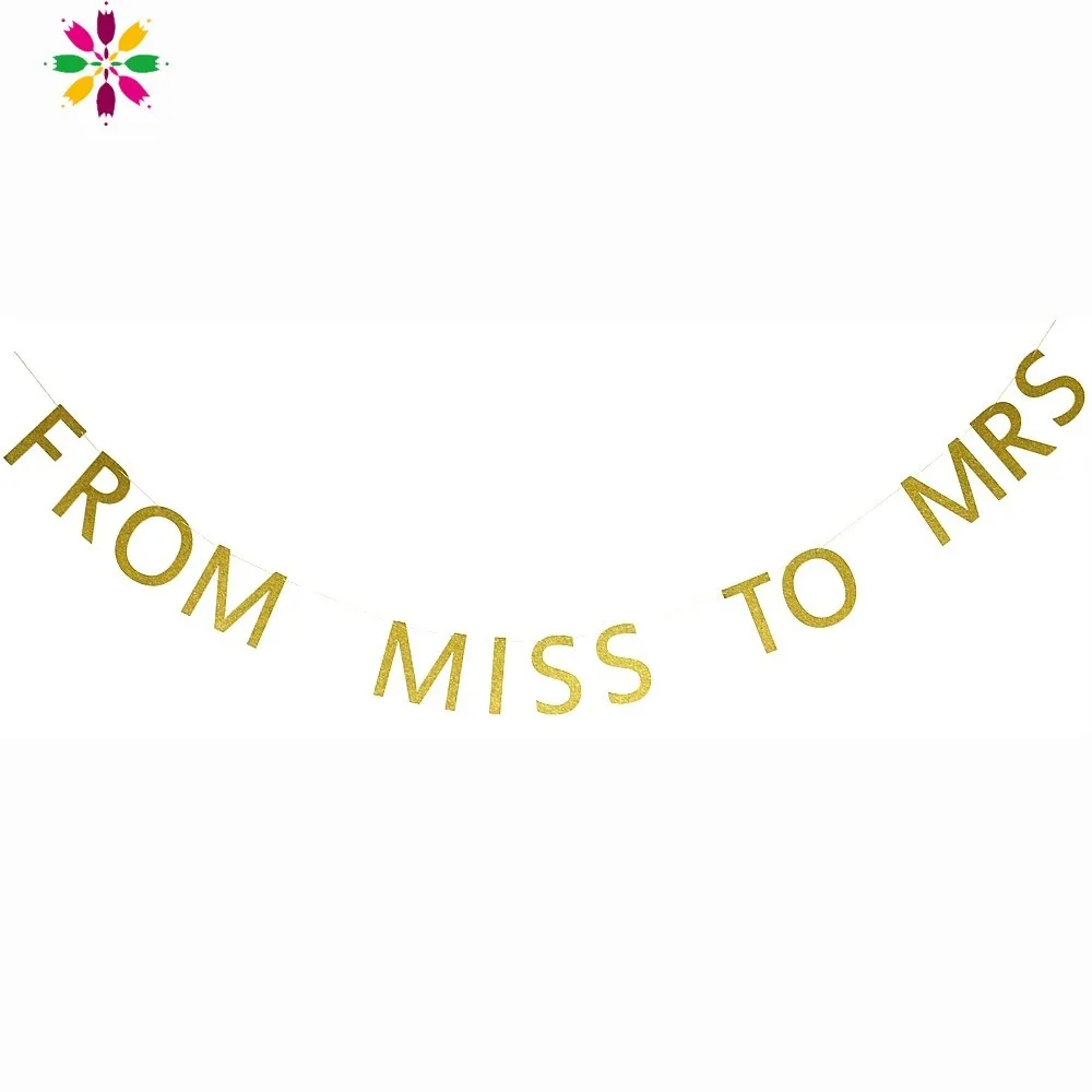 

Bachelorette Party Decorations Glitter Gold From Miss To Mrs Hanging Banner Bride To Be Hen Party Bridal Shower Decoration