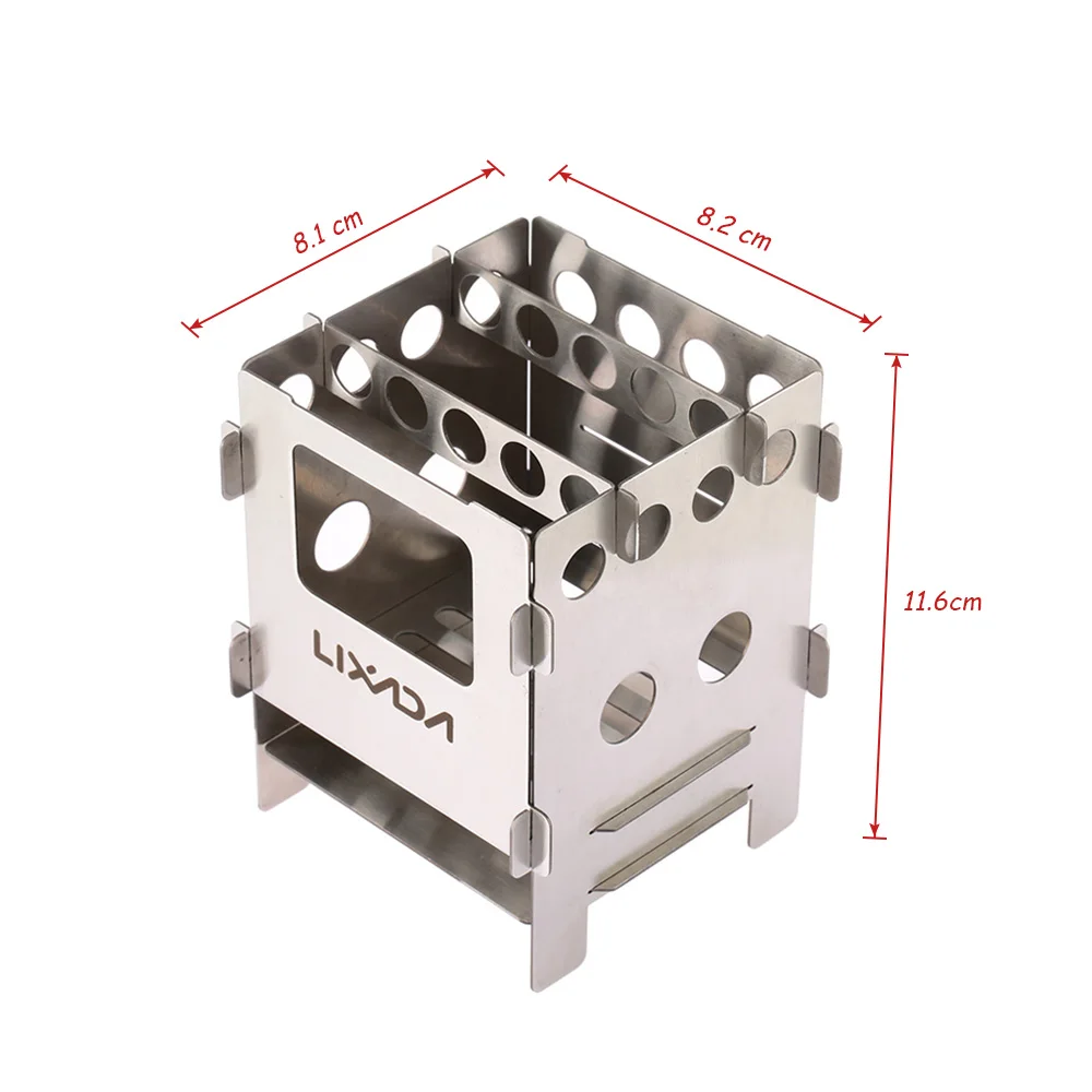 Lixada портативная титановая Легкая Складная дровяная плита, карманная плита, походная плита для приготовления пищи, пикника, альпинизма