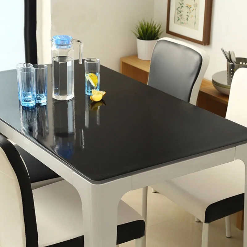 LDAJMW Fashion PVC Black Matte Table Mat Tablecloth Coffee Table Mat Waterproof Wash Oil Quality Soft Glass Non-slip Mat 1mm LDAJMW Fashion PVC Black Matte Table Mat Tablecloth Coffee Table Mat Waterproof Wash Oil Quality Soft Glass Non-slip Mat 1mm