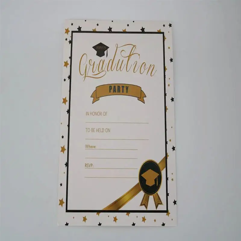  12pcs Bright Color Graduation Party Invitations for College High School - 33013164306