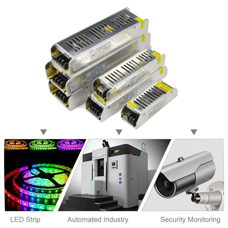 12V Питание 5A 10A 12.5A 15A 20A 30A светодиодный драйвер адаптер светильник ing Трансформеры 60 Вт/120 W/150 W/180 W/250 W/360 W для светодиодной ленты светильник
