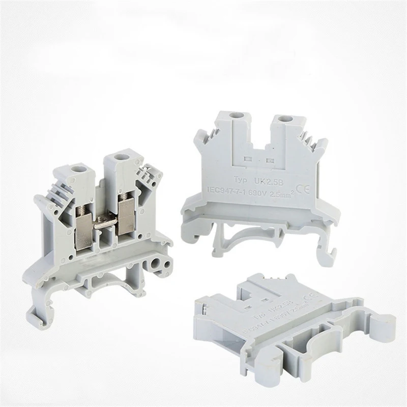 50 шт. UK2.5B/UK3N/UK5N направляющая Клеммная колодка 0 2-2.5mm2 32A 800V | Обустройство дома