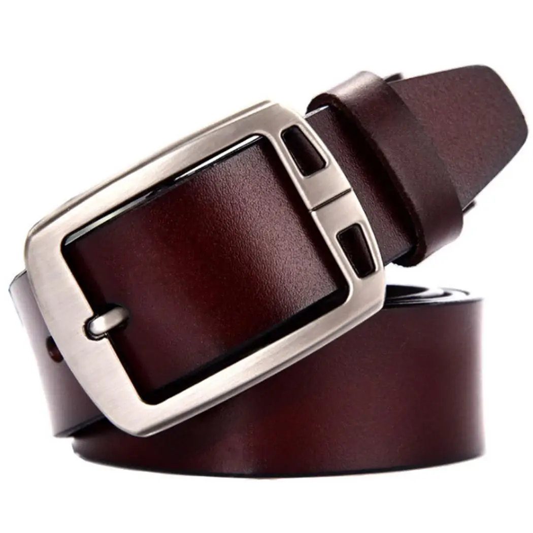 

Mens Needle Buckle Artificial Leather Business Casual Belts Solid 2 types Waist Black , Wine red Strap
