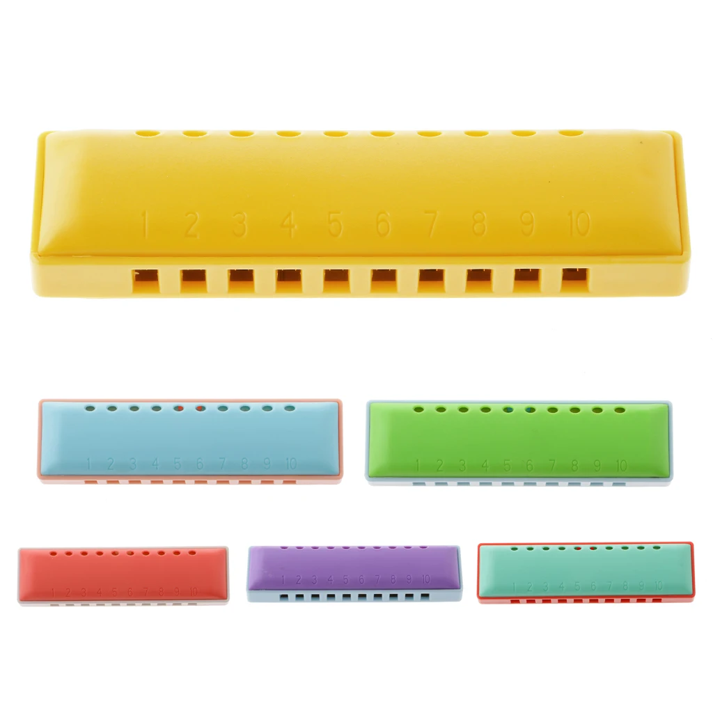 

1 Pcs 10 Holes Plastic Harmonica Mouth Organ with Case Beginners Kids Musical Toy Gifts Blue Learners
