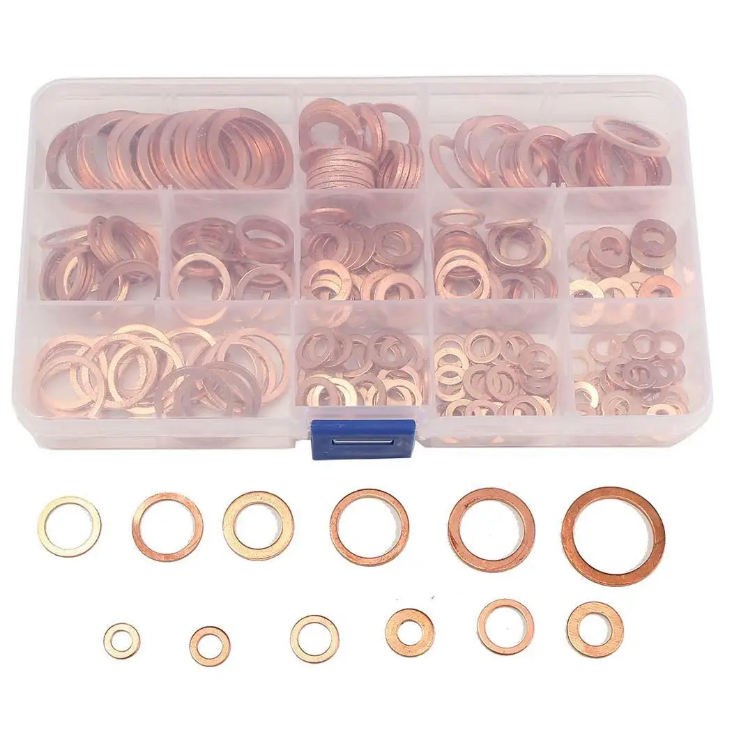 

280pcs Boxed Copper Oil Seal Gasket Hardware Tool Accessories Copper Washers Rose Golden of