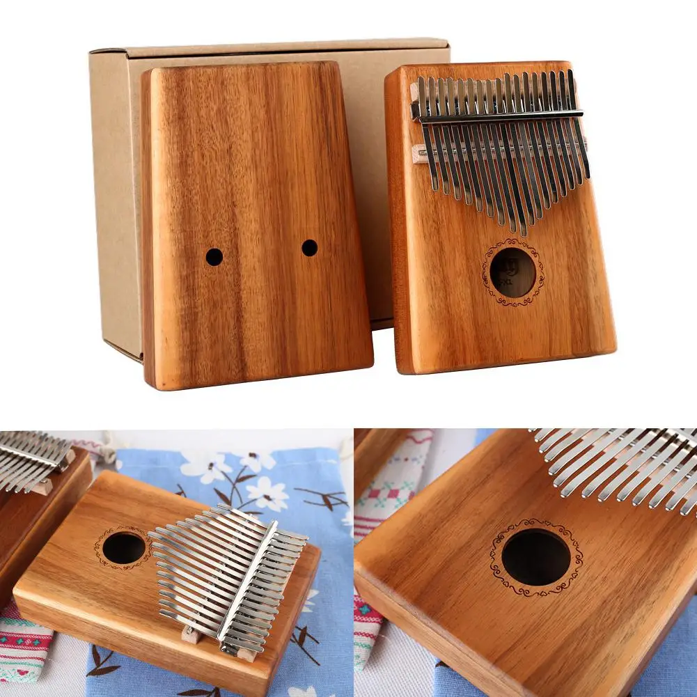 GECKO 17 Keys Kalimba Mbira Acacia Mahogany African Thumb Piano Keyboard Instrument Tuning Hammer+m
