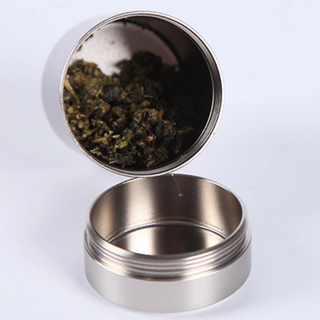 1 Beállított S Méretű Utazási Tea Caddy Alumínium Ötvözet Hordozható Légmentesen Tárolható A Konténer Illata Véletlenszerű Színek - Image 4