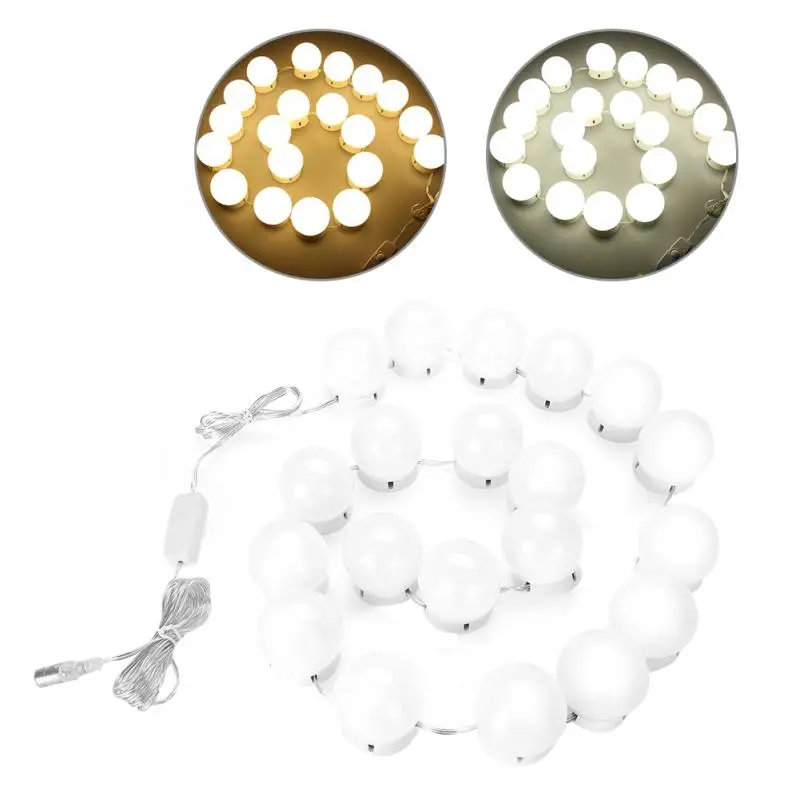 

Makeup Mirror 20Pcs LED Light Bulbs Mirror Light Lamp Vanity Kit for Makeup Dressing USB Dimming Blubs Makeup Mirror Accessories
