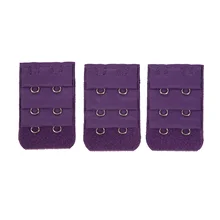 3 шт. леди 3 ряд 2 крючка регулируемый нижнее белье бюстгальтер ремень расширение пряжки крючки фиолетовый