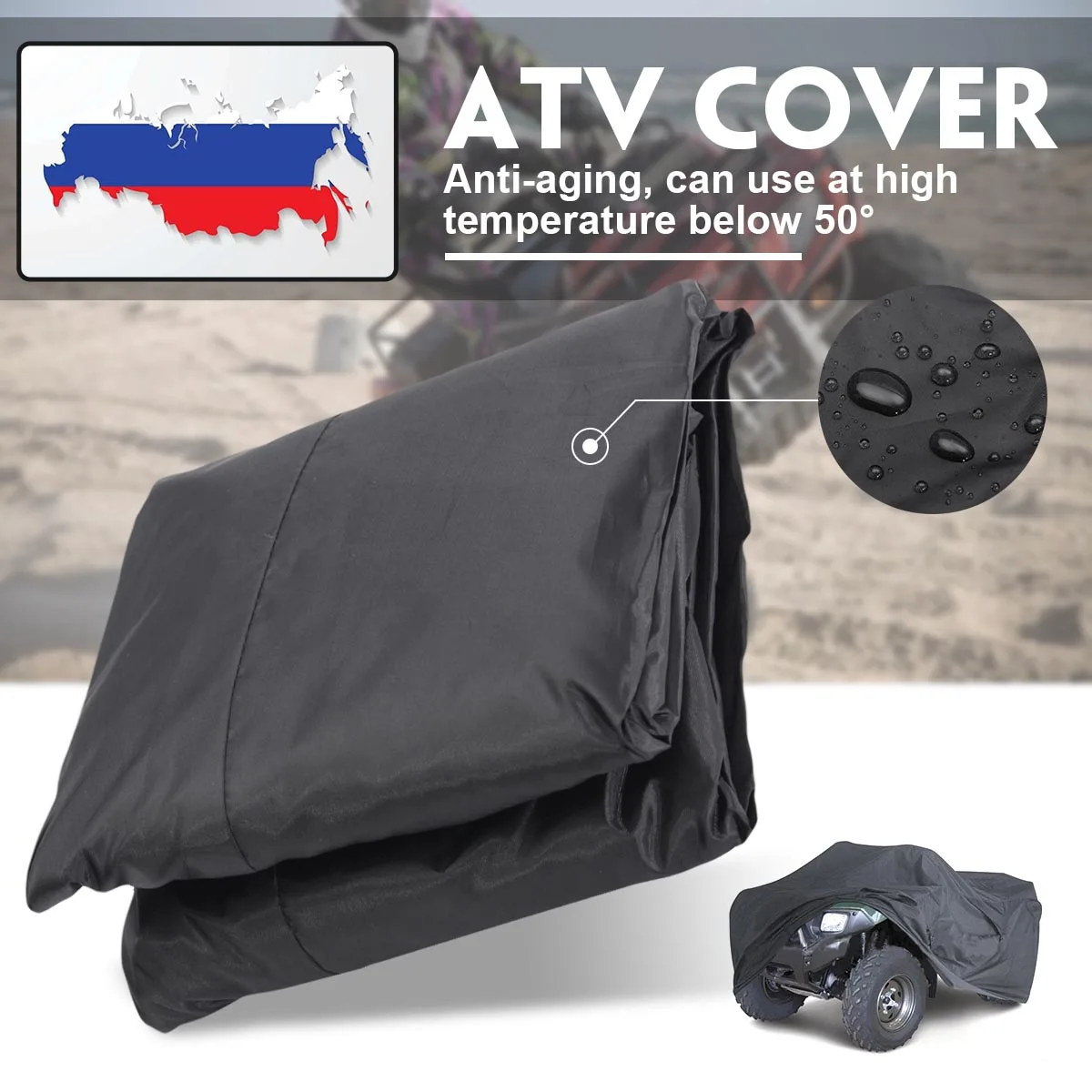 Tanie Czarny uniwersalny M XL 190T wodoodporny Quad pokrywa atv pojazd skuter pokrowiec na motocykl