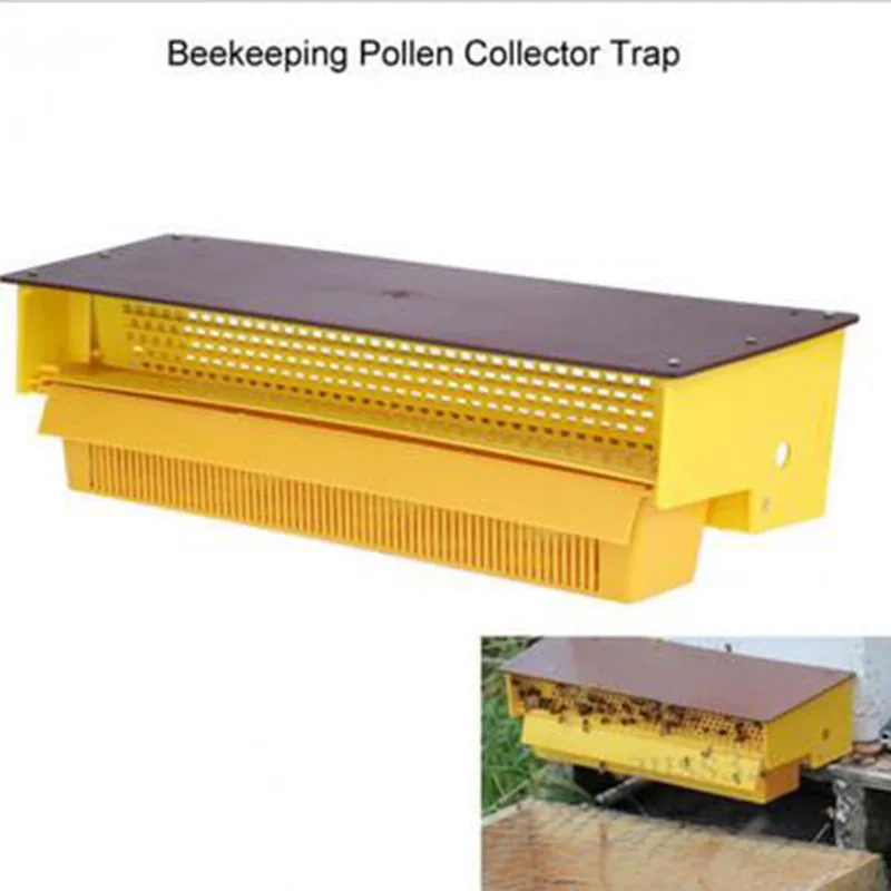 

Plastic Bee Pollen Trap Collector For Apiculture Beekeeping Tools Beehive Yellow Home Garden Tool