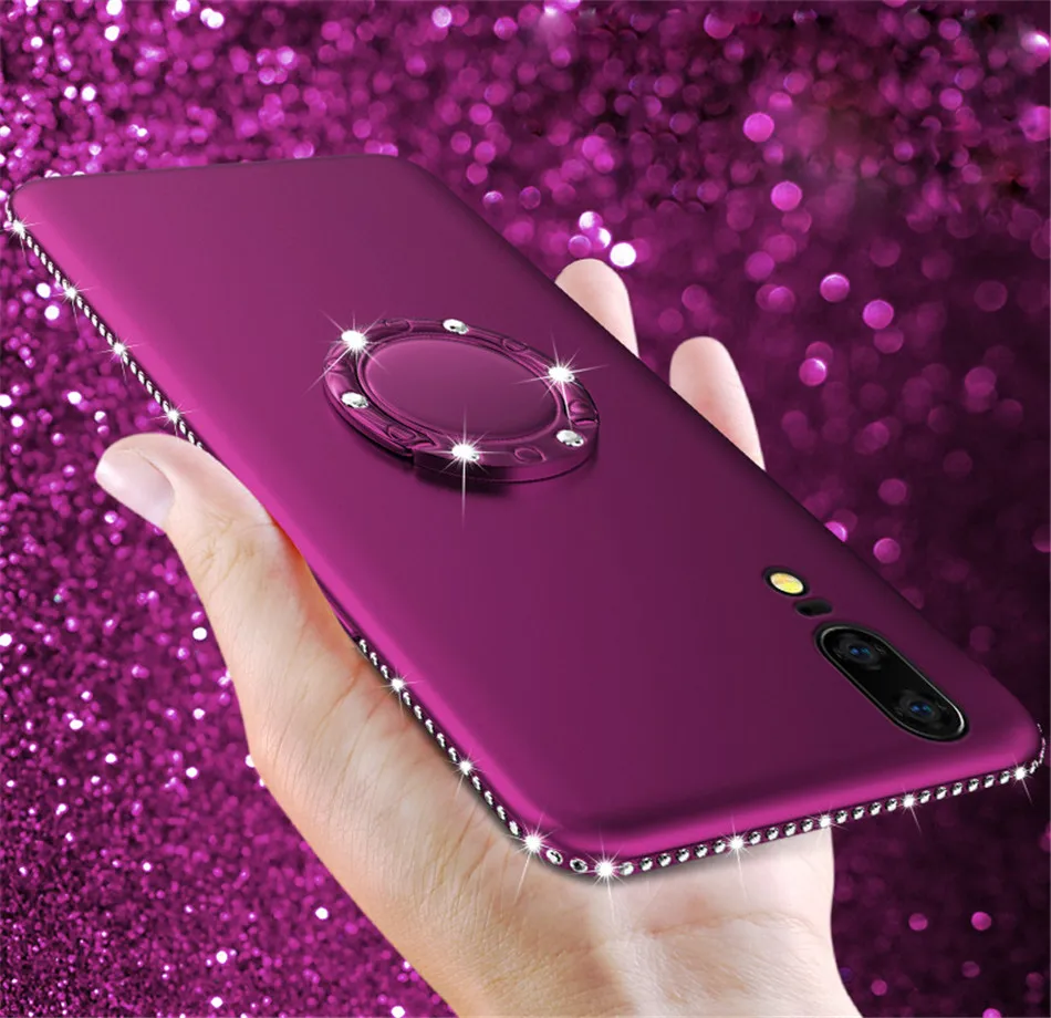

Diamond Phone Cases For Huawei Y9 2019 Nova 2 3E P Smart P20 P30 Plus P8 P9 Lite Case on Honor 10 9 8 Mate 10 20 Kickstand Cover