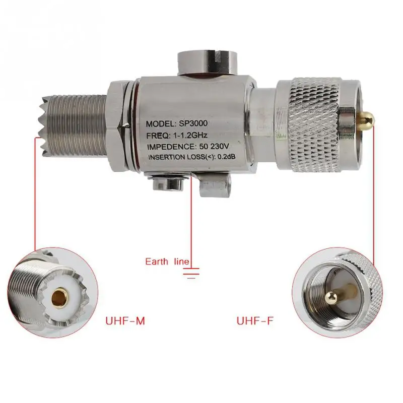 200 Вт 230 в 1-1,2 ГГц SP3000 UHF-M-UHF-F молниеотвод все полосы молниезащиты от перенапряжения