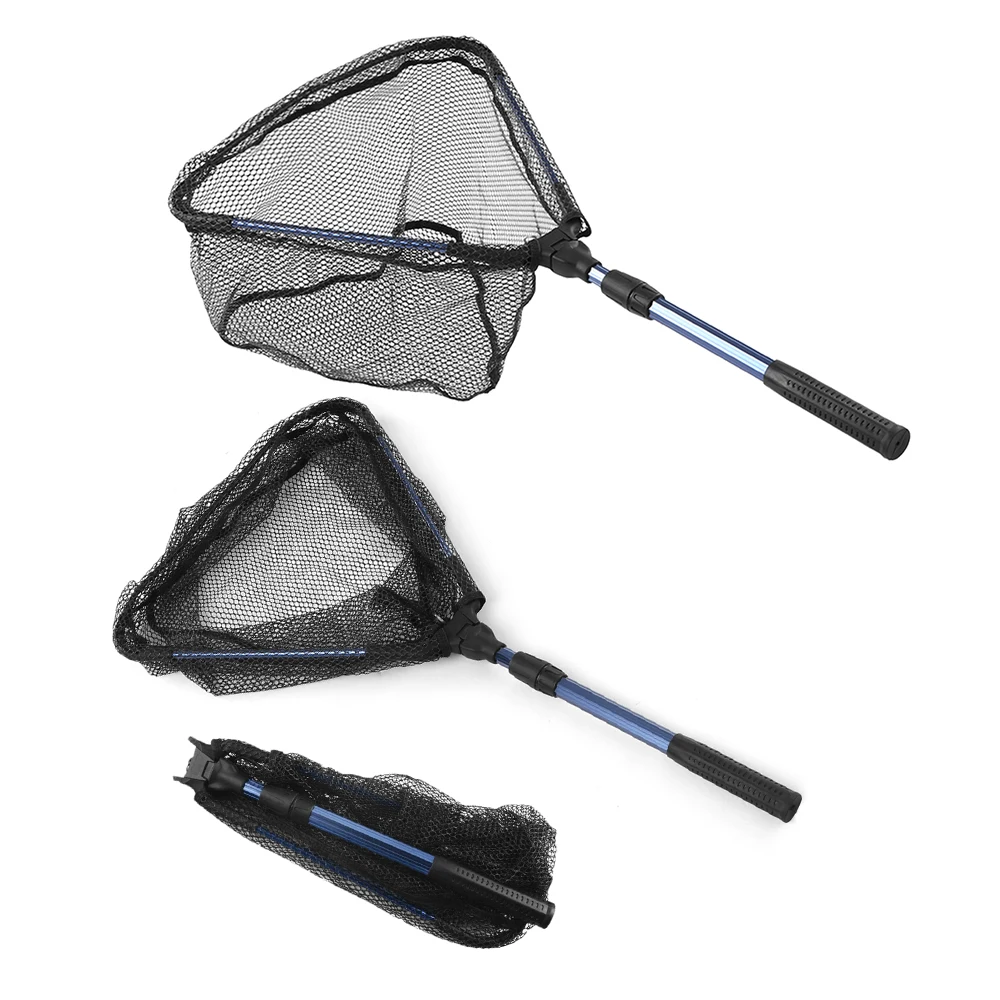 

Lixada Foldable Fish Landing Net Collapsible Telescopic Aluminum Pole Handle Safe Fish Catching Releasing Fishing Net