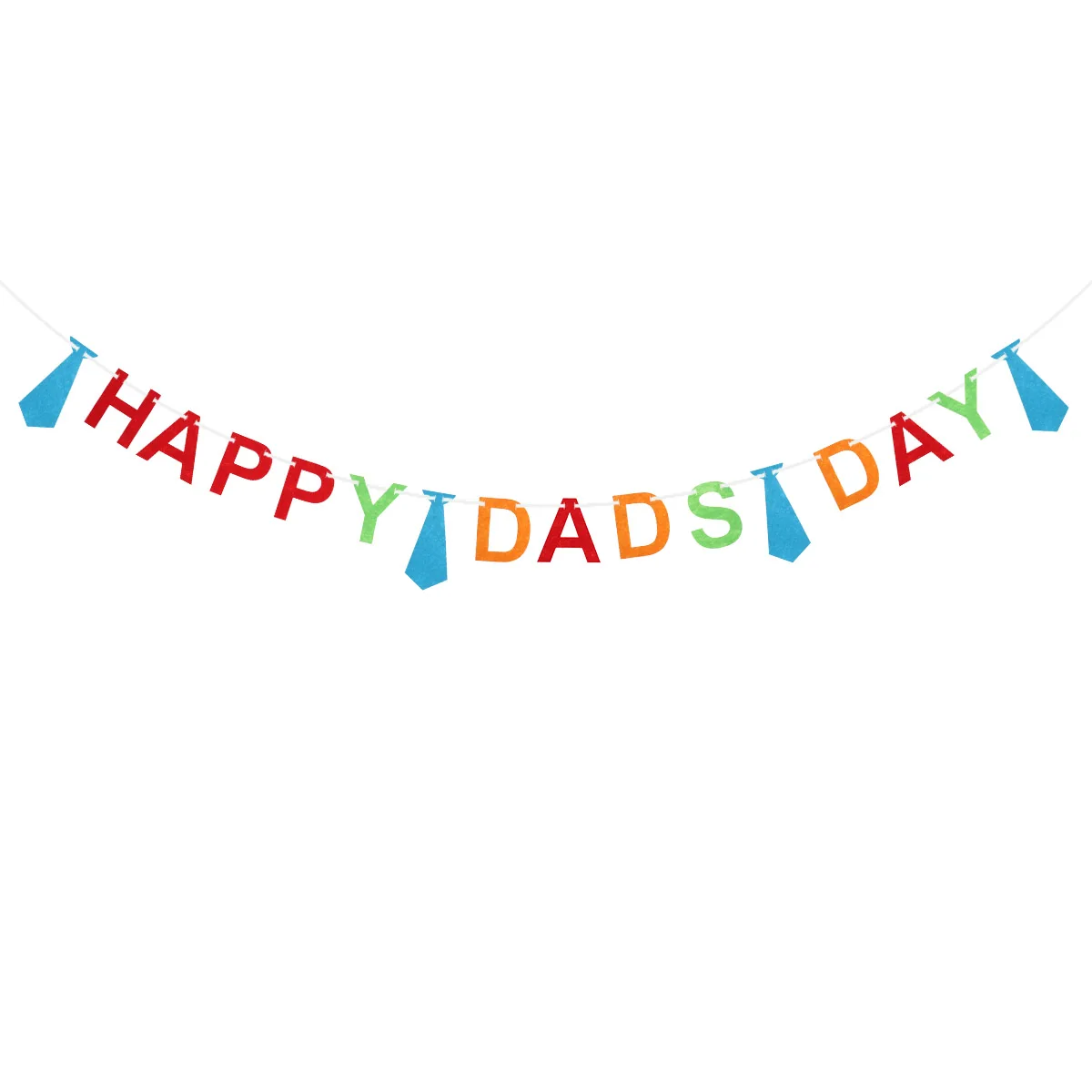 Happy Dads Day Greetings Banner Necktie Paper Garland For Fathers Day 