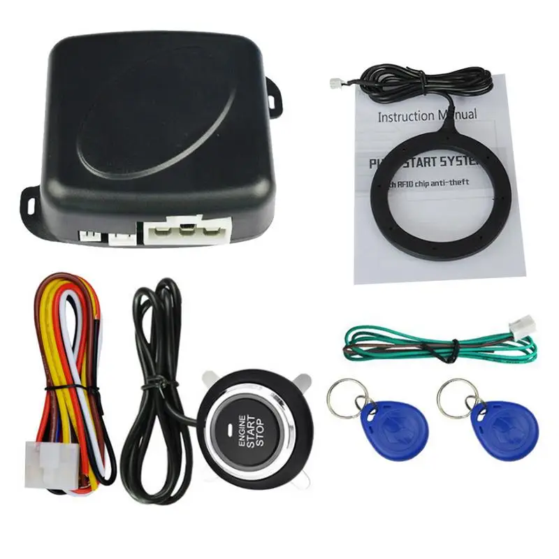 

Auto Car Anti-theft System Engine Push Start Button Stop RFID Lock Ignition Switch Keyless Entry Immobilizer Burglar Alarm