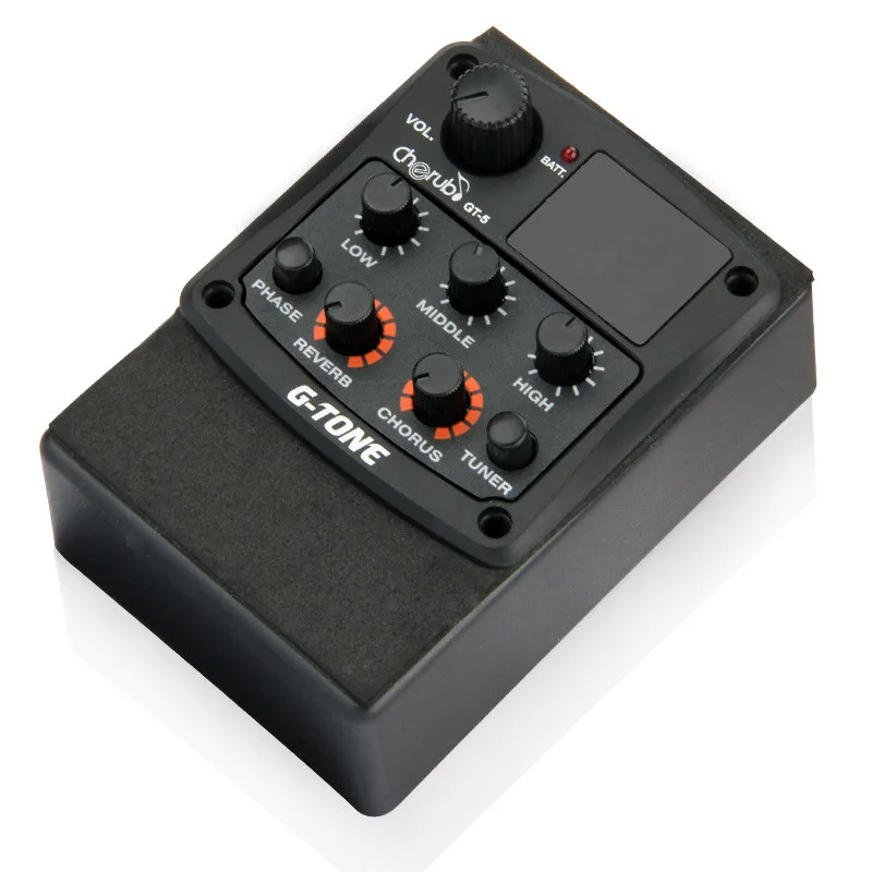 Cherub G-Tone GT-5 Акустическая гитара предусилитель пьезо звукосниматель 3-полосный эквалайзер Эквалайзер встроенный хроматический тюнер с эффектами реверберации/хора