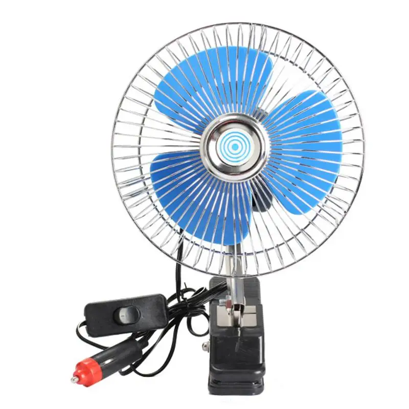 

12V Summer Car Fan Cooling Low Noise Mini Electric Car Air Conditioner Fan Portable Vehicle Auto Truck Oscillating Fan New