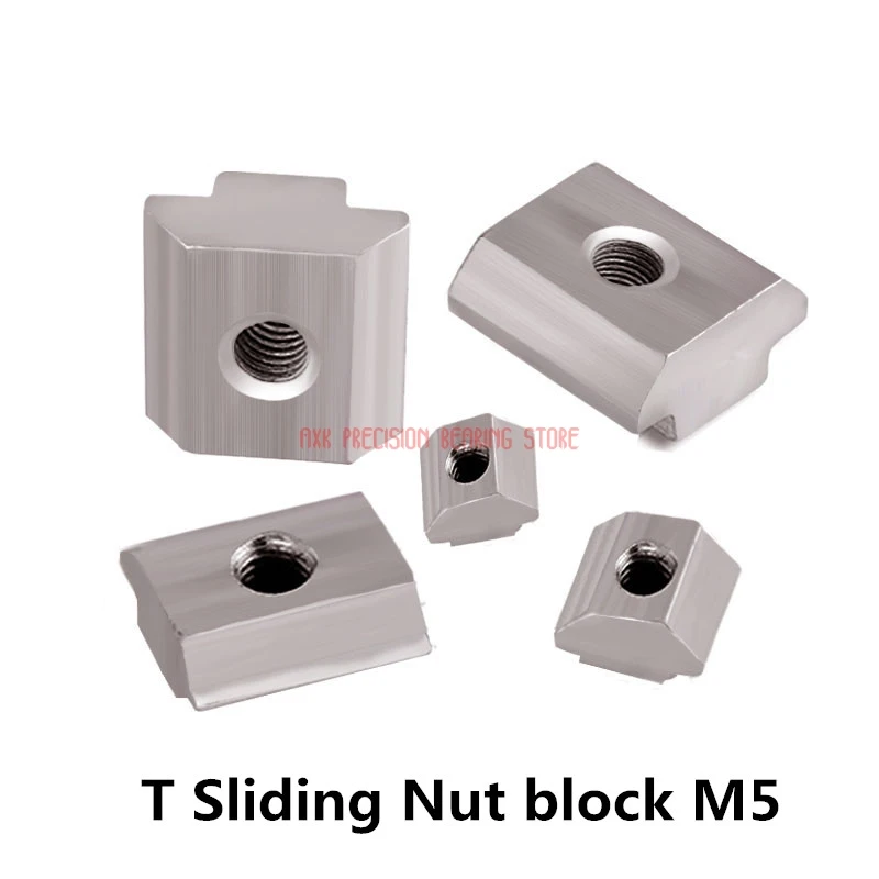 

2021 New Rivet Nut Hot Sale 100pcs/lot T Sliding Nut Block M5 For 2020 Aluminum Profile Slot 6 Zinc Coated Plate Accessories