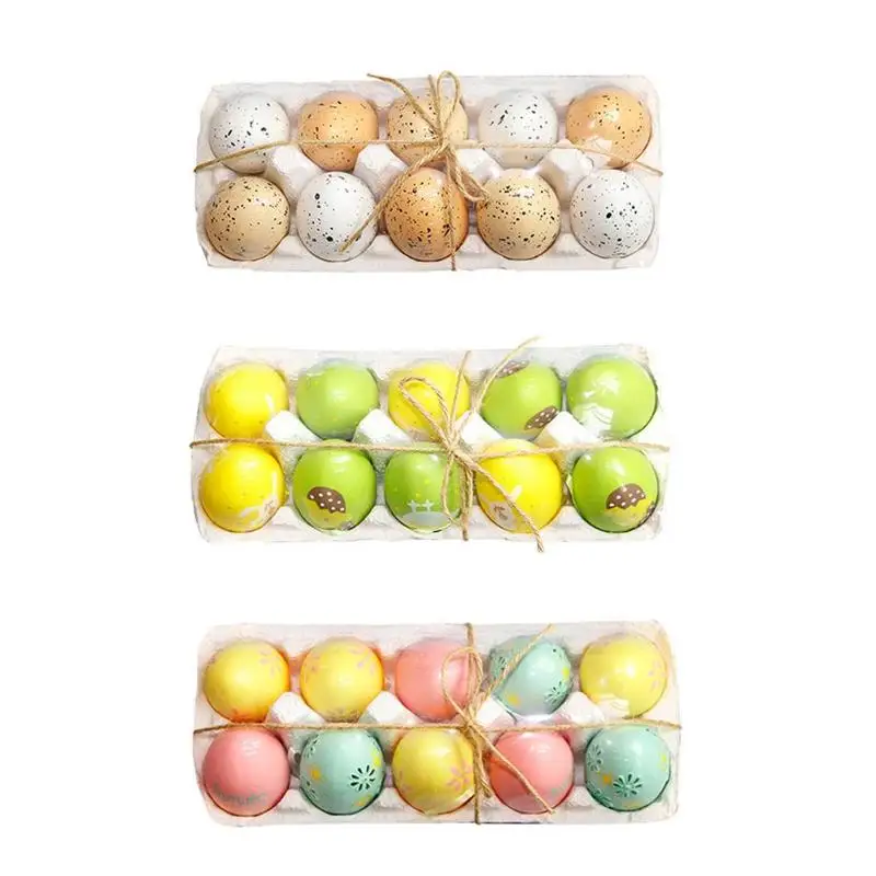 

Plastic Easter Decorations Eggs Baby Colorful Simulation Dinosaur Eggs Kids Easter DIY Painted Eggs Pendant Toys for Party Decor