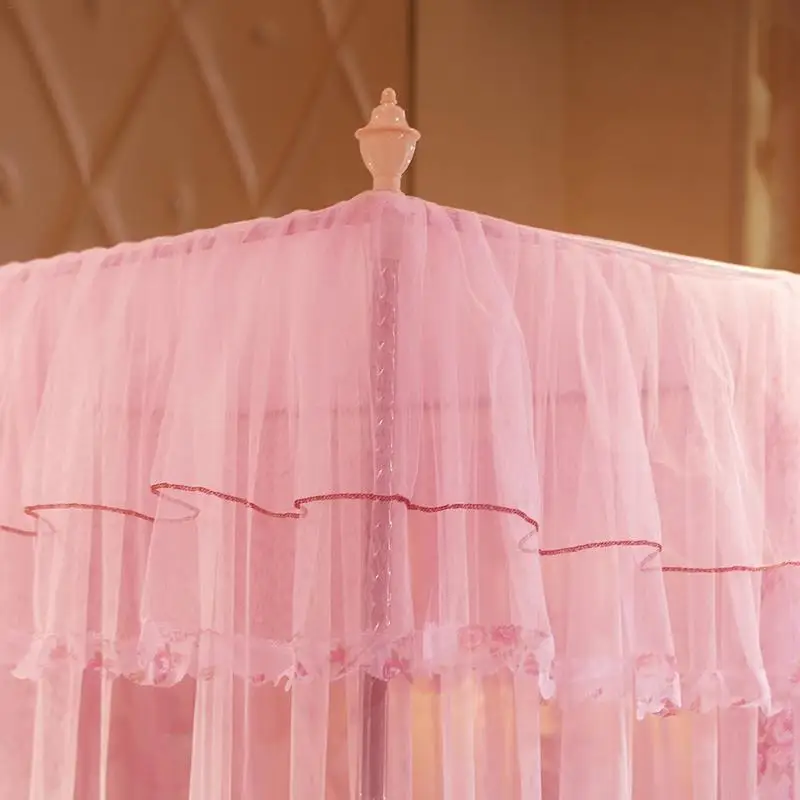 4 Posters Corners Bed Canopy Princess Queen 150*200 mm Mosquito Bedding Net Bed Tent Floor-Length Curtain #5O