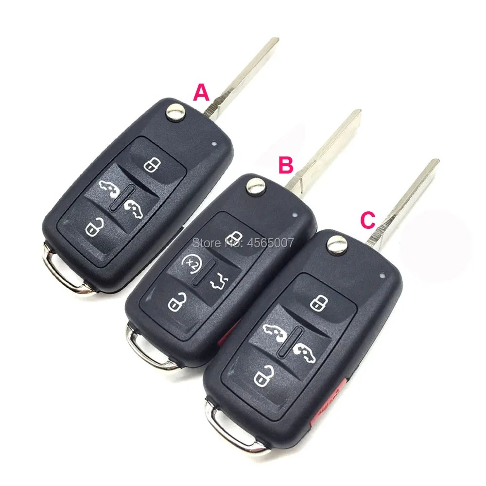4 или + 1 кнопка флип Fob дистанционный складной ключ оболочка для Vol kswagen Tiguan Golf Sagitar