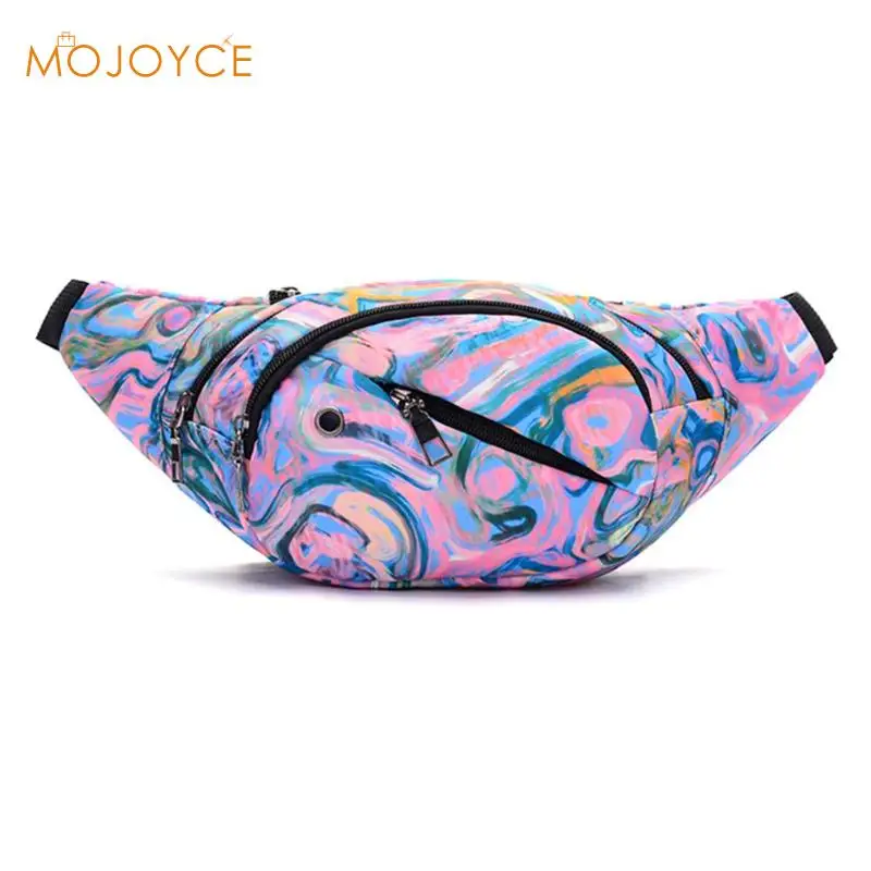 

Fashion Girls High Quality Printing Nylon Casual Shoulder Croddbody Waist Bags Fanny Belt Packs Women Sports Chest Bags
