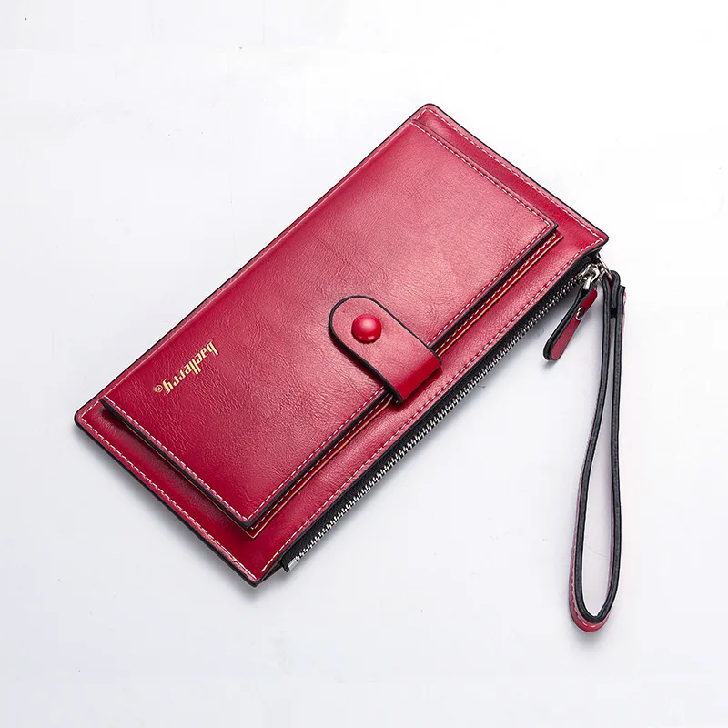 

Women Wallets Pu Leather Long Style Clutch Mobile Bags with Wristlets Brand Zipper Purse Card Wallet Female