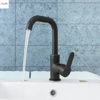 

Brass Black Painted 360Rotation Bathroom Sink Faucet Spout Single Handle Kitchen Basin Faucet Hot and Cold Water Mixer Tap