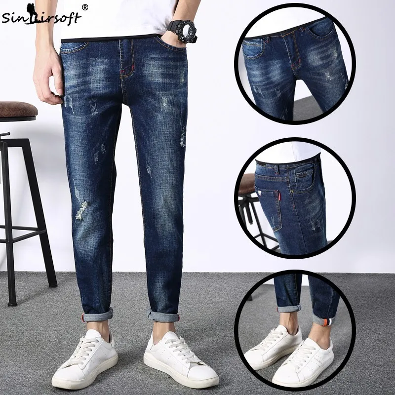 

2019 Spring And Summer New Men's Jeans Slim High Quality Micro Elastic Leggings Men's Brand Clothing 27-36
