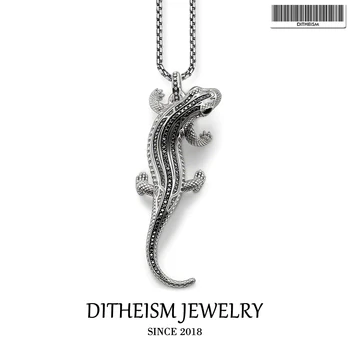

Link Chain Necklace Salamander , 2018 New Fashion 925 Sterling Silver Jewelry European Punk Gift For Men Women Boy Girls