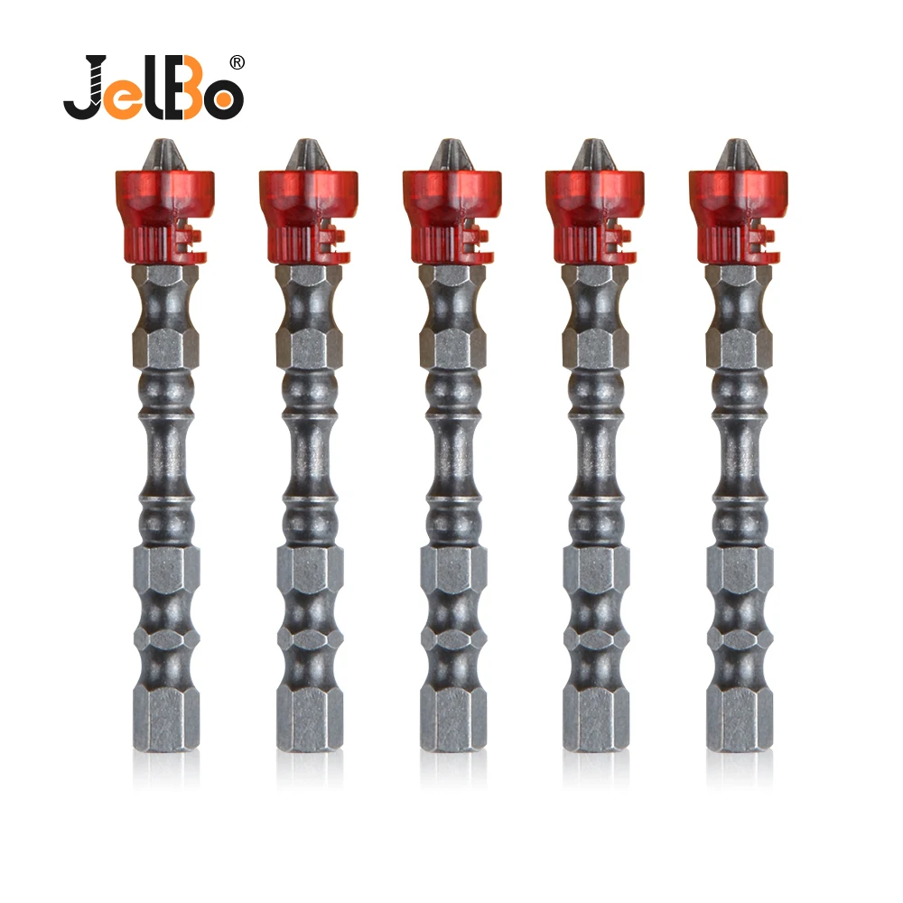 JelBo 5 шт. с одной головкой Магнитная отвертка нескользящей шестигранной S2 PH2