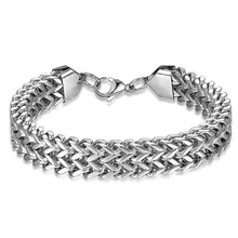 Мужской браслет серебряного цвета из нержавеющей стали и мужской аксессуар в стиле хип-хоп вечерние ювелирные изделия в стиле рок