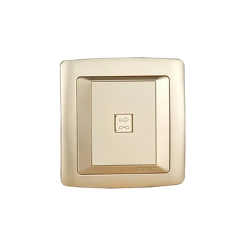 

CHINT NEW2K Telephone Socket Light Champagne Gold Dual Computer Socket Dual Telephone Jacks TV Telephone Socket Hot Sale