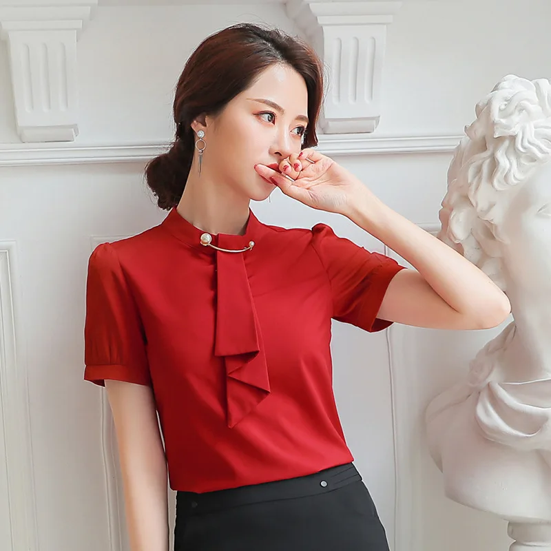 Blusas elegantes para mujer camisa de manga para oficina de señora ropa de trabajo OL Tops ropa Formal Chemise - AliExpress Ropa de mujer