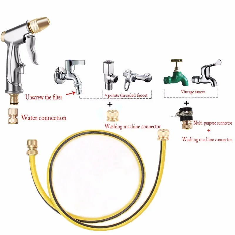 10/15/20M High-pressure Car Wash Water Gun Home Garden Set Flexible Hose Pipe Watering Spray Gun Set Water Pipe Grab Nozzle