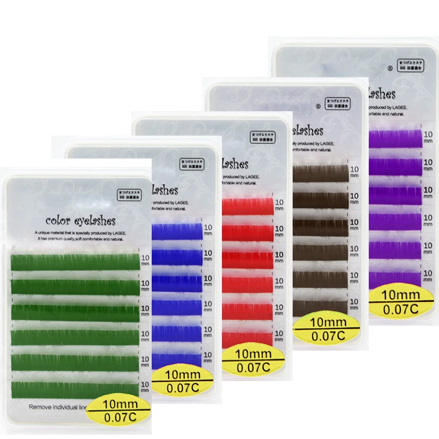 

Mink Color Makeup Individual Eyelashes 9-12mm Lash Extension Supplies Blue/Brown/Green/Purple/Red Halloween Cosplay Eyelashes