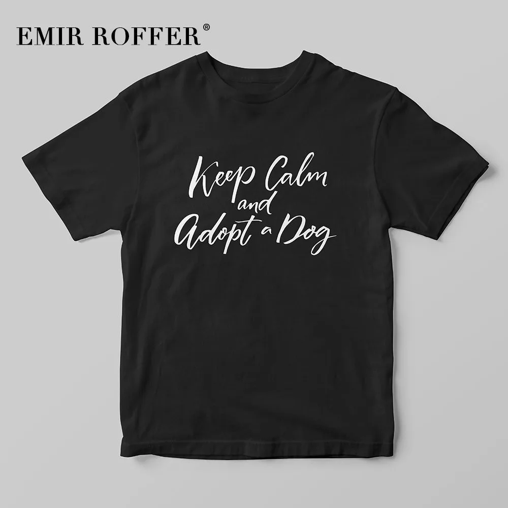EMIR ROFFER Keep Calm and Adopt a Dog винтажные женские футболки Забавные 90s Эстетическая мода из