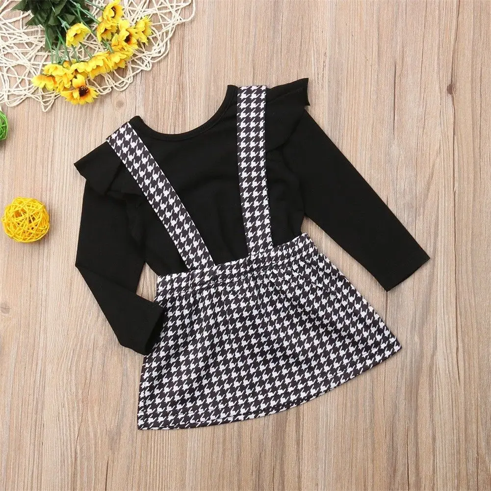 

Pudcoco New Fashion Girl Dress 2Pcs Toddler Kids Baby Girl Clothes Tops+Strap Skirt Dress Party 2PCS Outfits Clothes