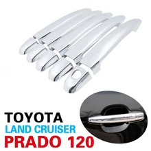 8 шт. хромированный для автомобиля ABS дверные ручки крышки для Toyota Land Cruiser Prado 120 J120 LC120 2003-2009 внешняя отделка автомобиля