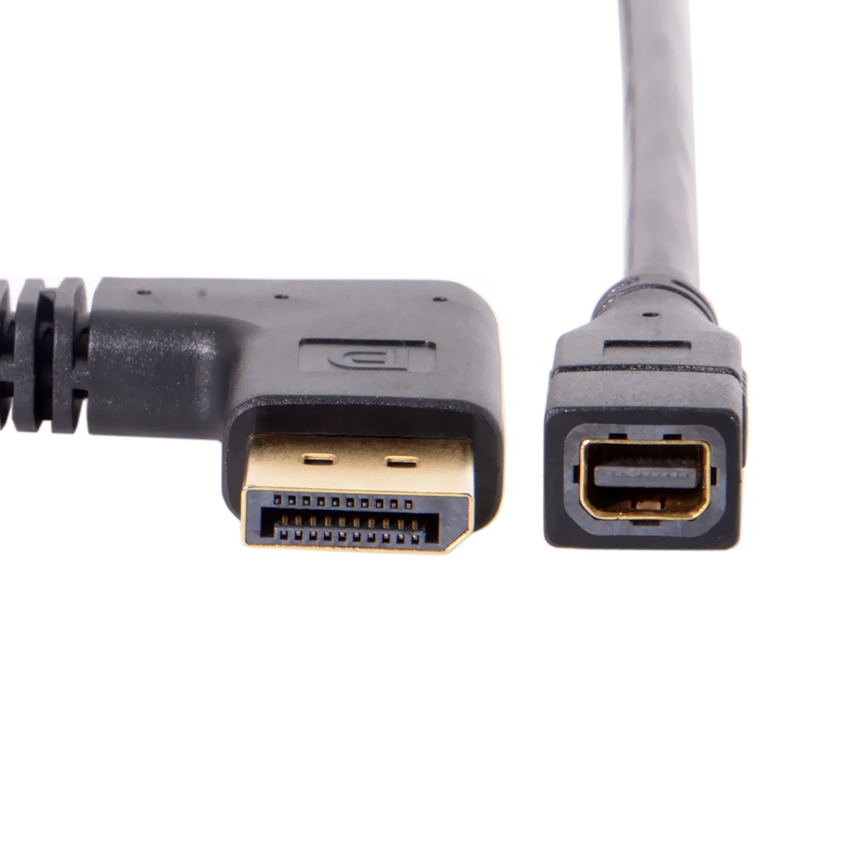 90 градусов правый угол DP DisplayPort к Мини гнездовой кабель для дисплеев