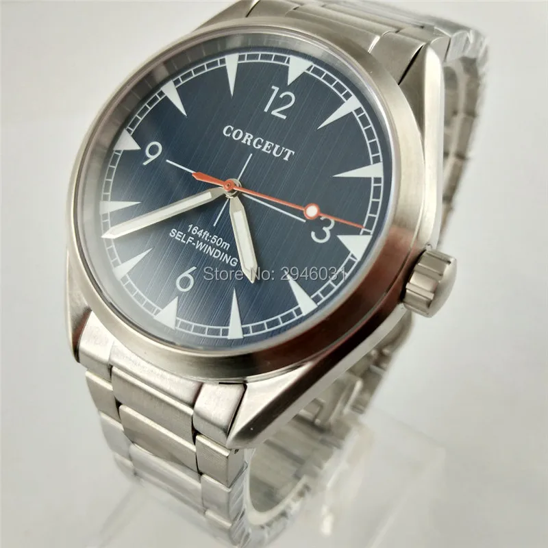 

Corgeut 41MM Bule Business Simple Fashion Automatic mens Watch 2866