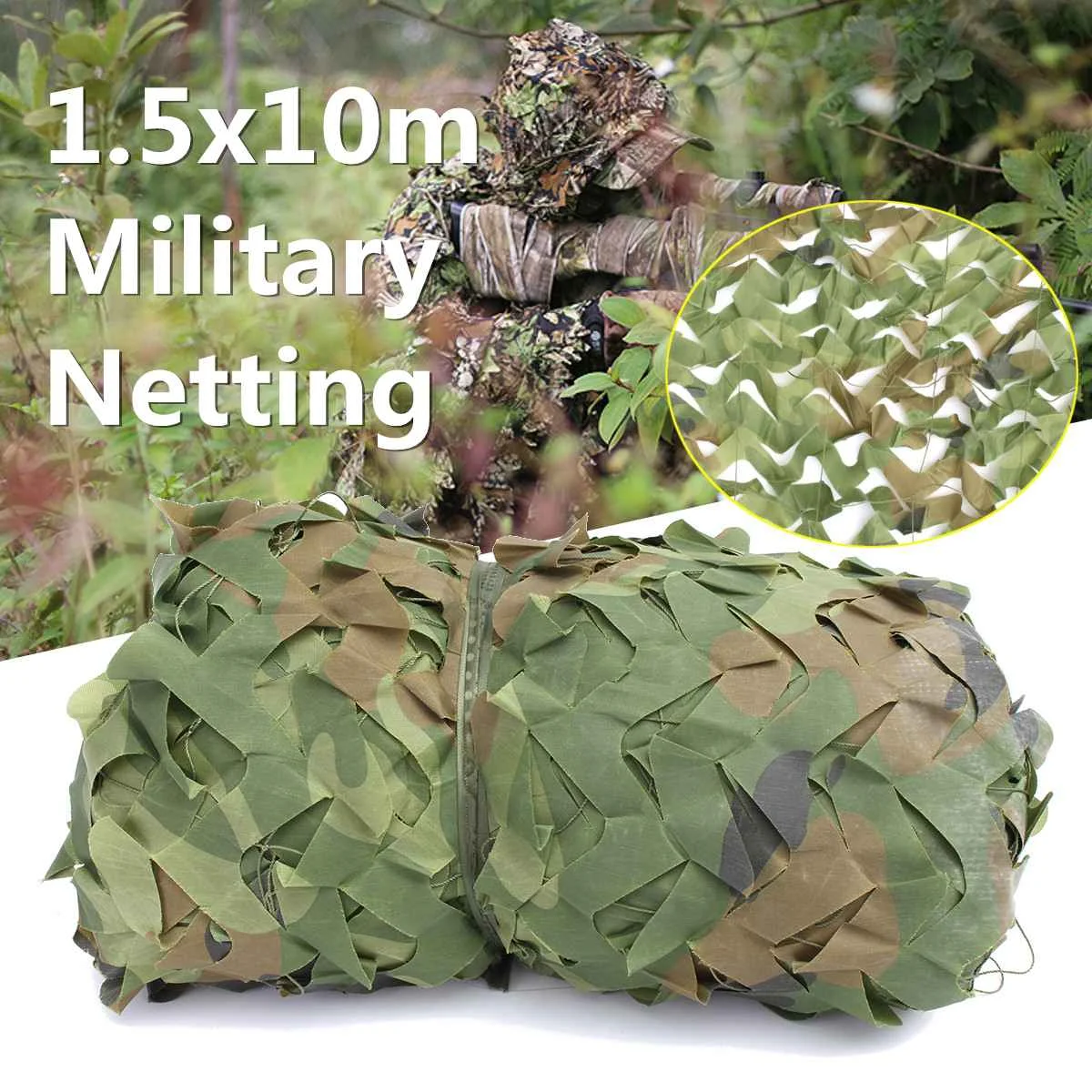 

10x1.5m Anti UV Sunshade Cloth Net Woodland Camouflage Military Netting Army Camo Hunting Hide Camping Cover Garden Patio