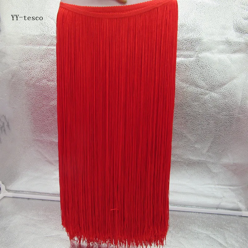 YY-tesco 1 Yards 50CM Long Lace Fringe Trim Tassel Fringe Trimming For Diy Latin Dress Stage Clothes Accessories Lace Ribbon