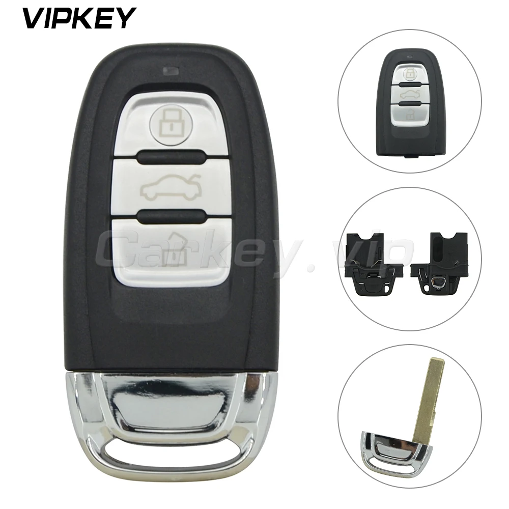 

Remotekey for Audi A3 A4 A4L A6L Q5 Q7 smart remote key case cover include battery holder and key blade 3 button car key shell
