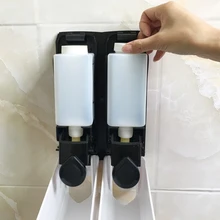 350 мл ручной двойной ящик мыло диспенсер с настенным креплением для ванны жидкость и резервуар для геля-антисептика с капельным сопло насоса дозатор мыла