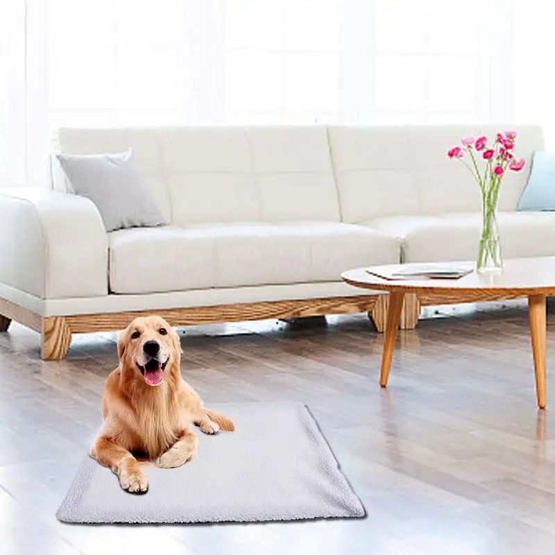 cheap Self Heating Pet Cushion Blanket Warm Bed Berber Fleece Kennel Nest Pad Natural Cooling Warm Cat Dog Sofa House Big cage