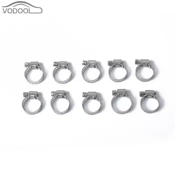 

10pcs Worm Drive Hose Clamps Stainless Steel Fuel Line PipeTube Clips Fasteners Car Accessories